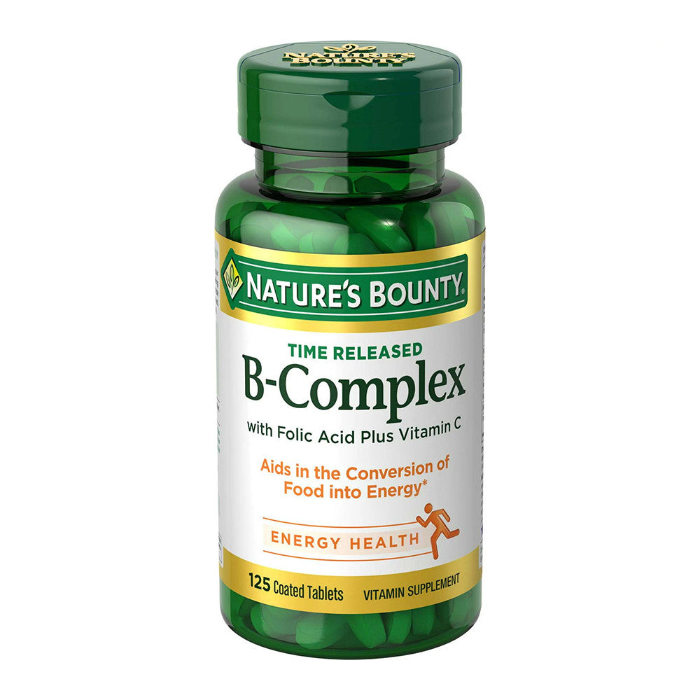 Natures Bounty High Potency Time Released B Complex Tablets, 125 Ea
